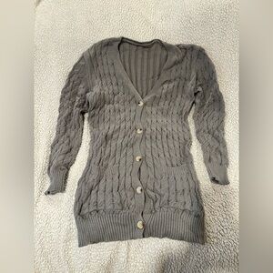 Gray Cable Knit Women's Sweater